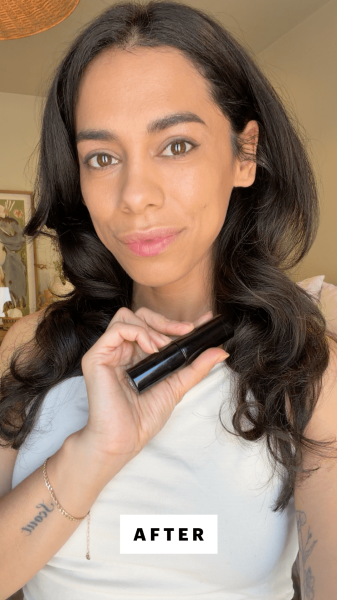 Shipin after applying the Chanel Baume Essentiel MultiUse Glow Stick