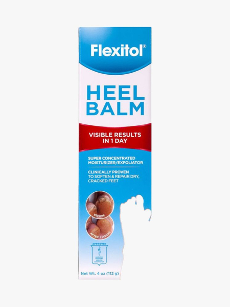 Box of Flexitol Heel Balm on light gray background